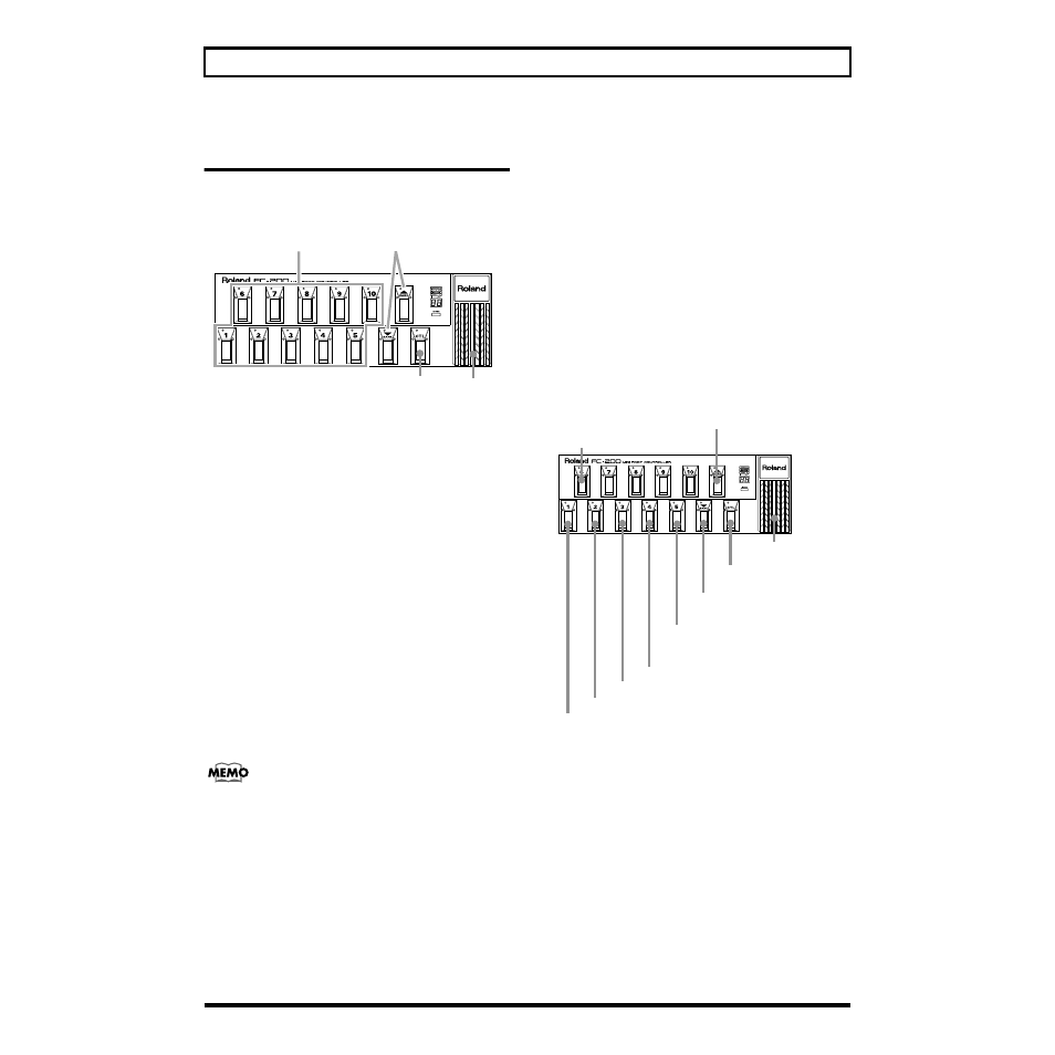 Functions that can be controlled with the fc-200, In program change mode, In control change mode | In program change mode in control change mode | Roland V-GUITAR VGA-7 User Manual | Page 44 / 56