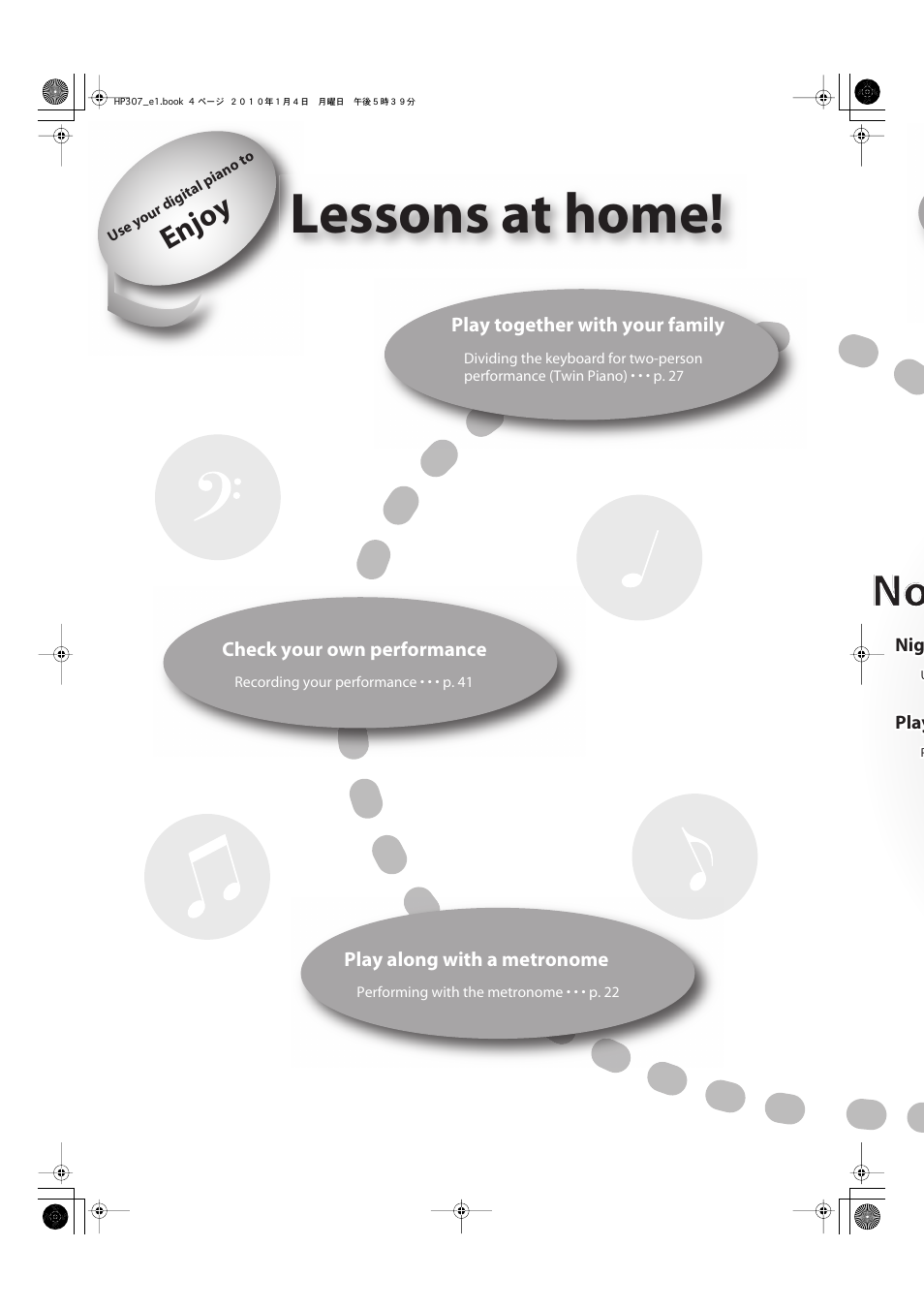 Lessons at home, No now i can play it, Enjoy | Roland HP-307 User Manual | Page 2 / 88