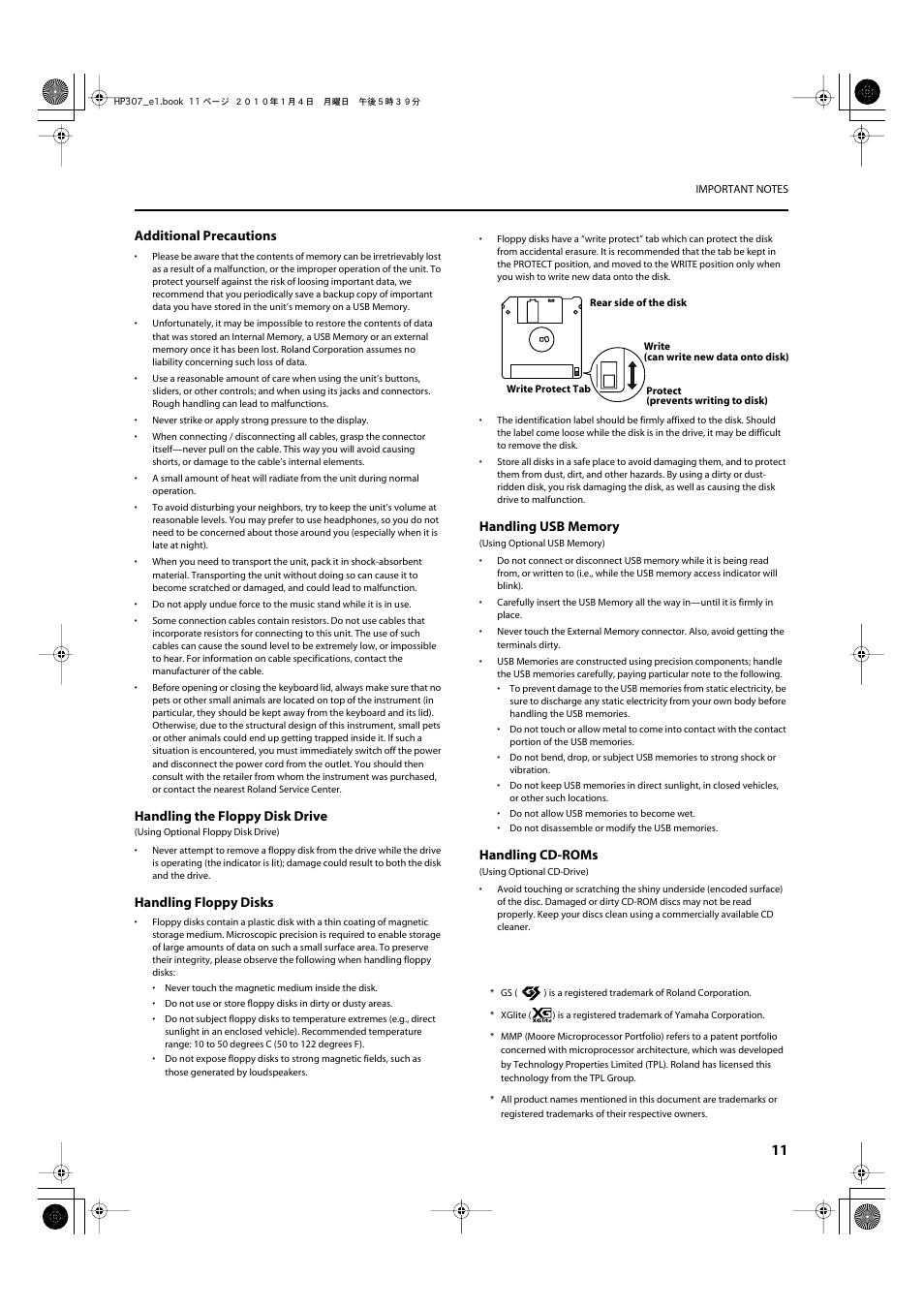Roland HP-307 User Manual | Page 9 / 88