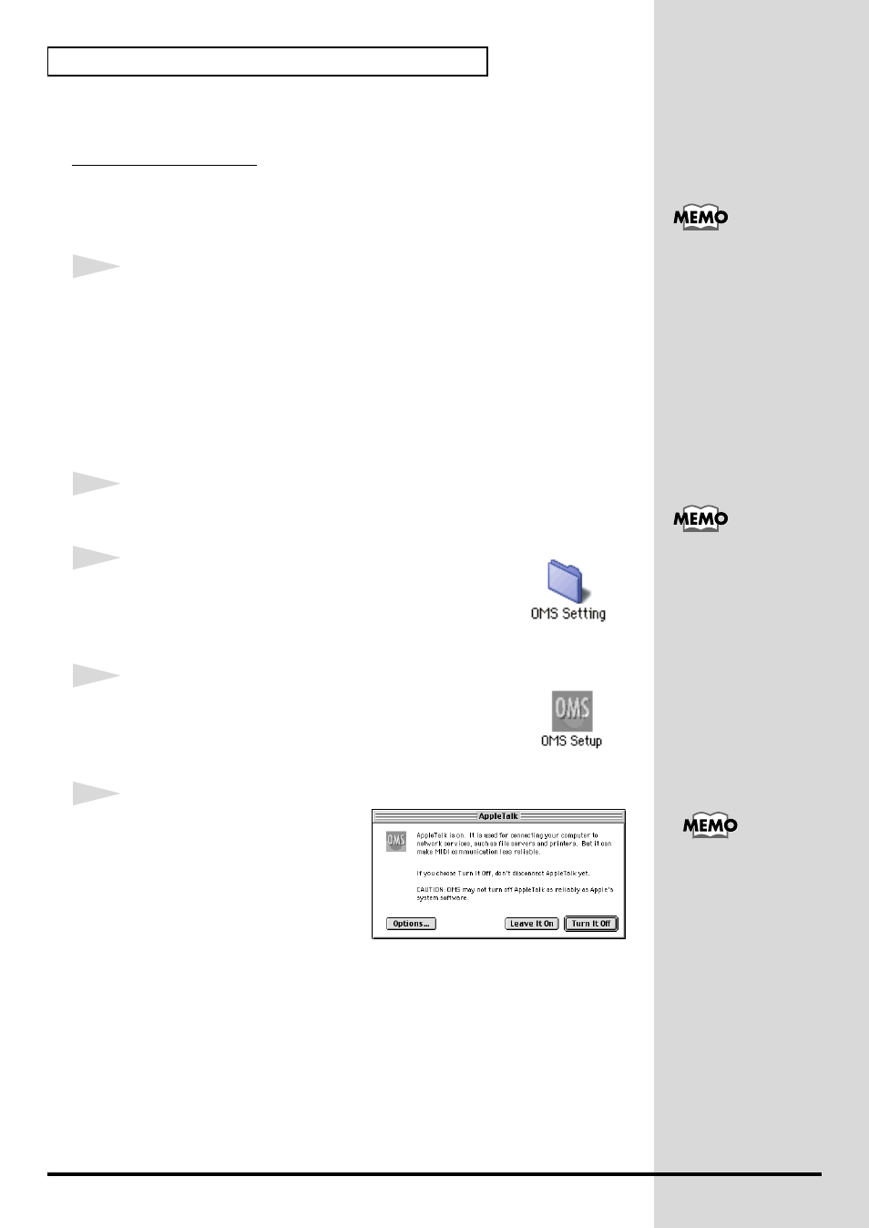 Einstellungen, Oms-einstellungen | Roland PCR-80 User Manual | Page 48 / 184