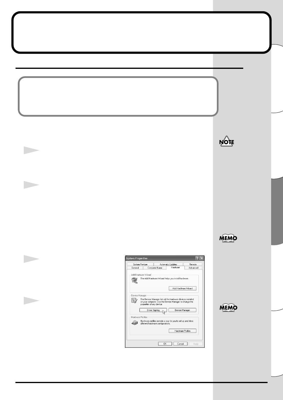 Installation et configuration dupilote (windows), Installation du pilote, Windows xp | Installation et configuration du pilote (windows), 55 español italiano français deutsch english | Roland PCR-80 User Manual | Page 55 / 184