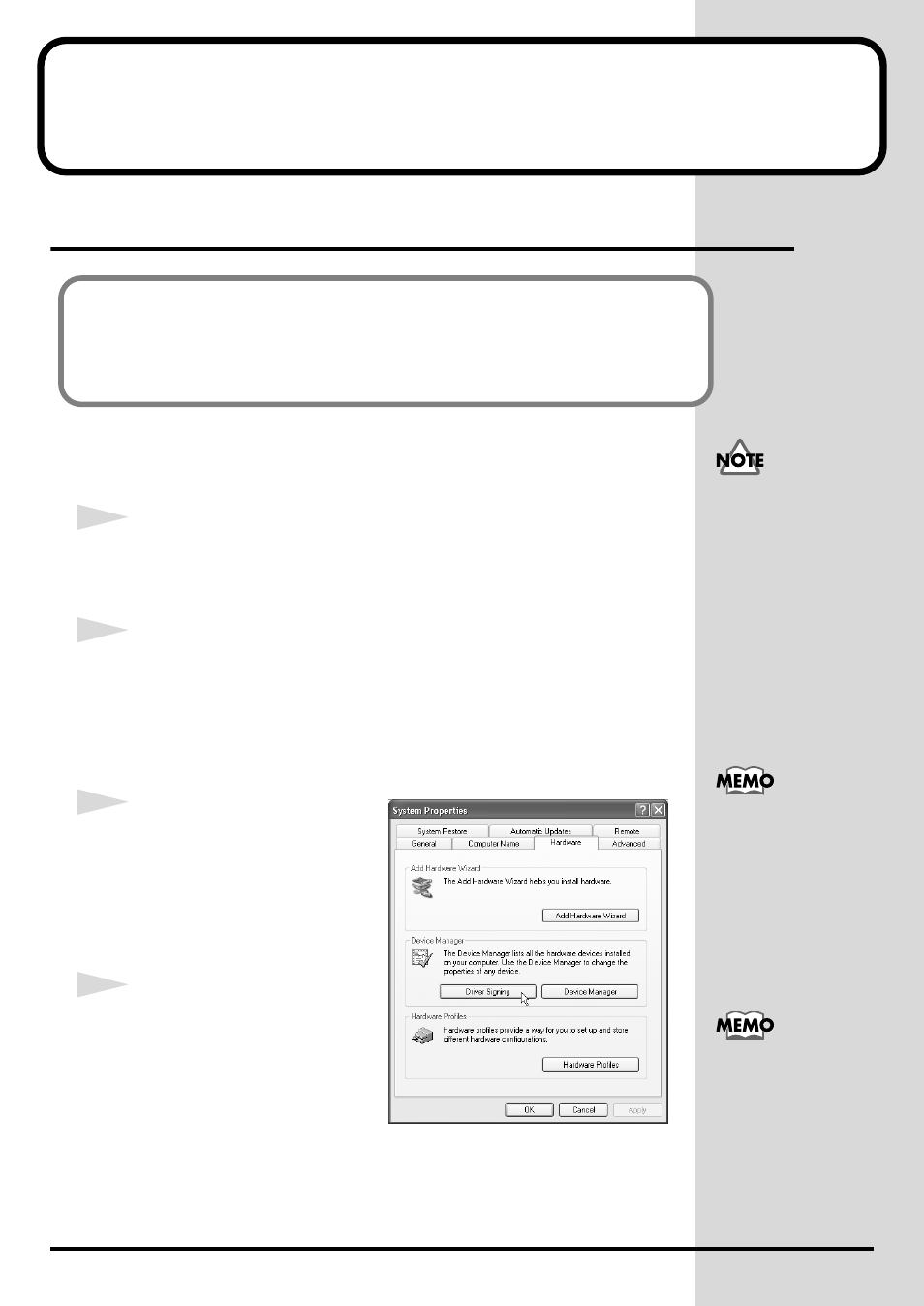 Instalación del controlador, Usuarios de windows xp, P. 94) | Roland PCR-80 User Manual | Page 94 / 184