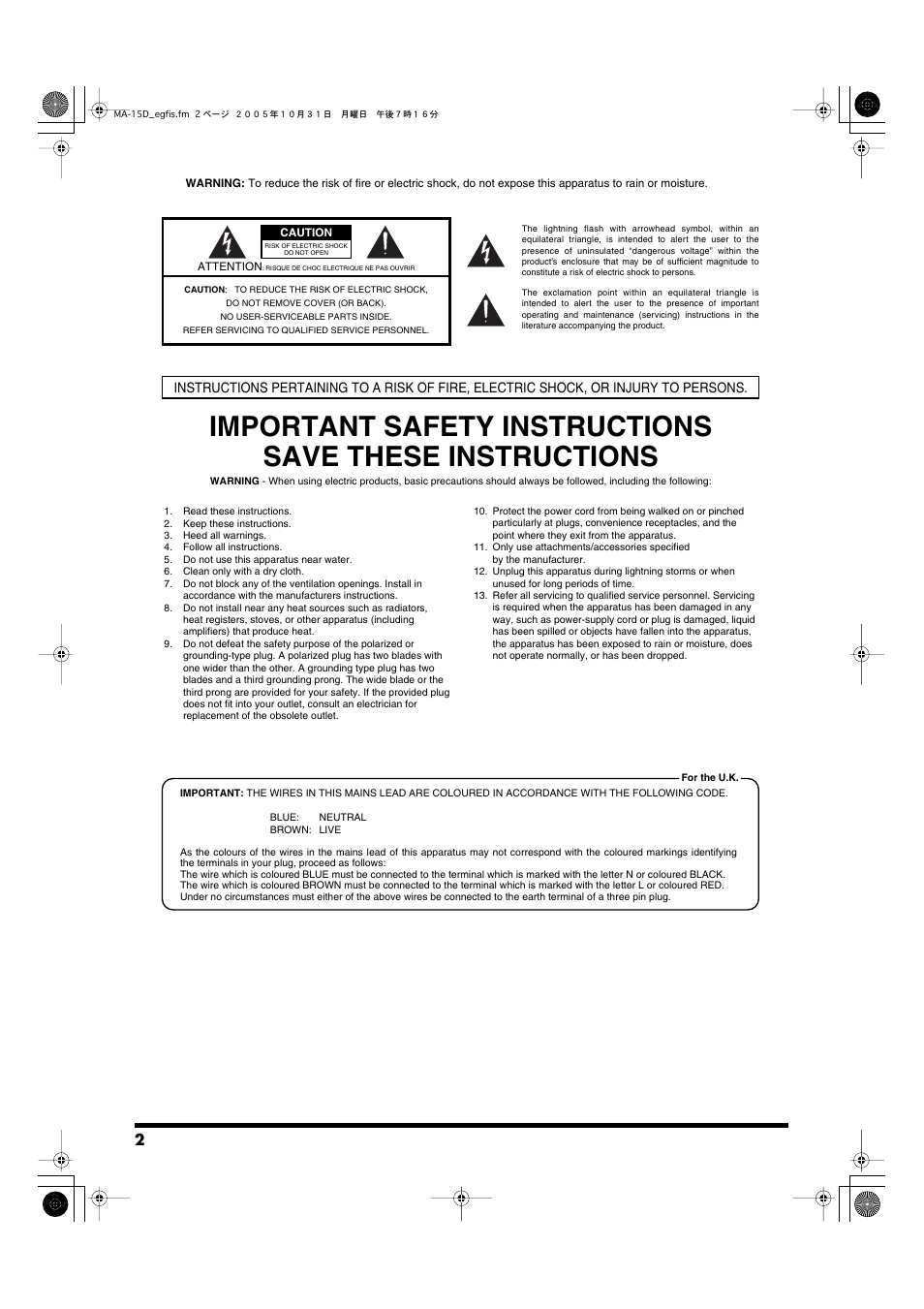 Roland MA-15D User Manual | Page 2 / 20