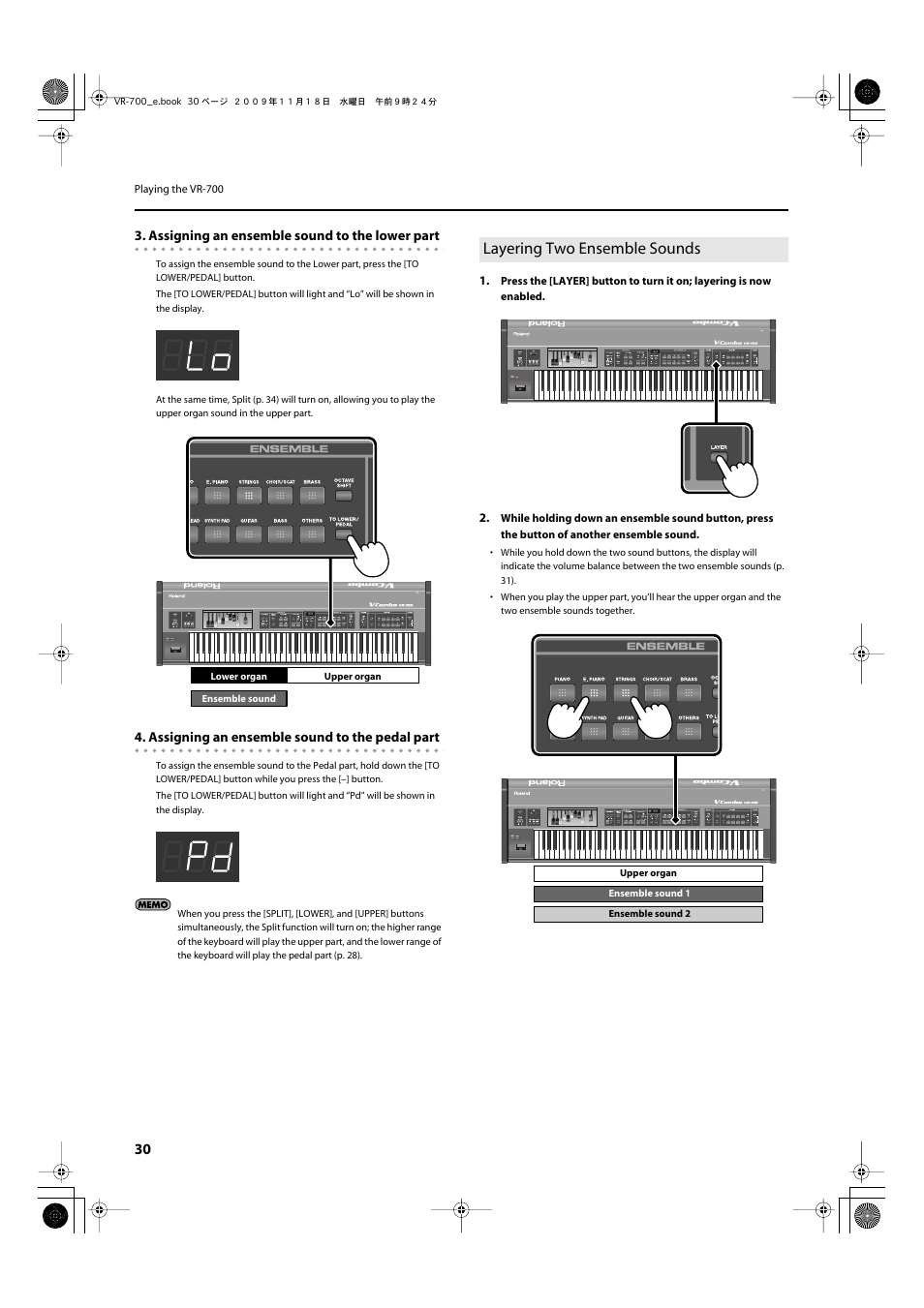 Layering two ensemble sounds | Roland VR-700 User Manual | Page 28 / 84