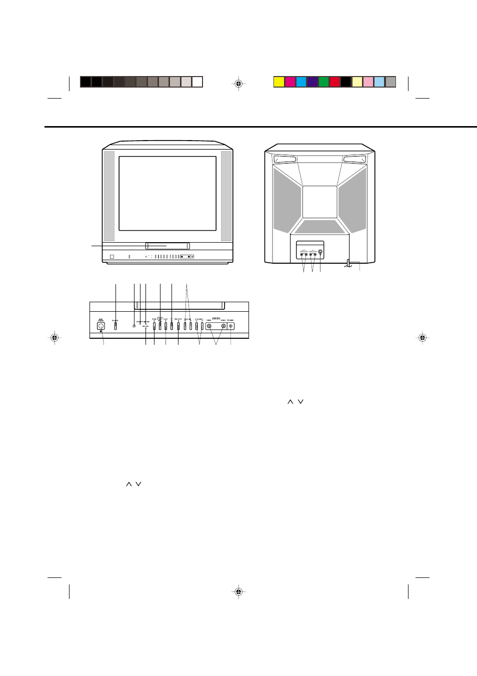 Location of controls, Description of controls rear front | Toshiba VTV21FL3 User Manual | Page 6 / 40