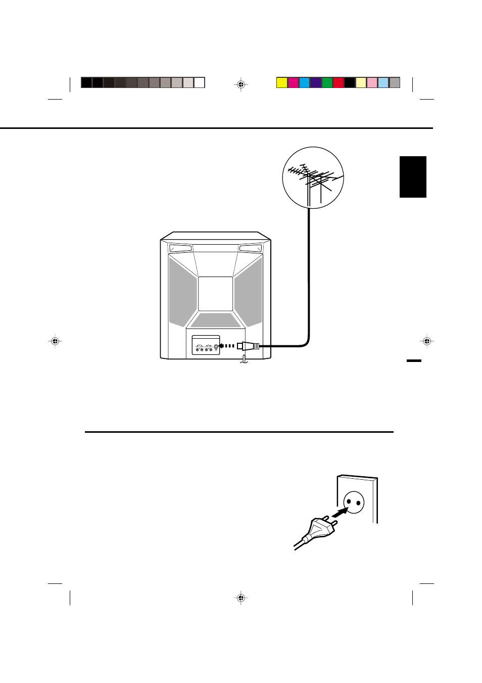 Antenna connections, Power source, English | Toshiba VTV21FL3 User Manual | Page 9 / 40