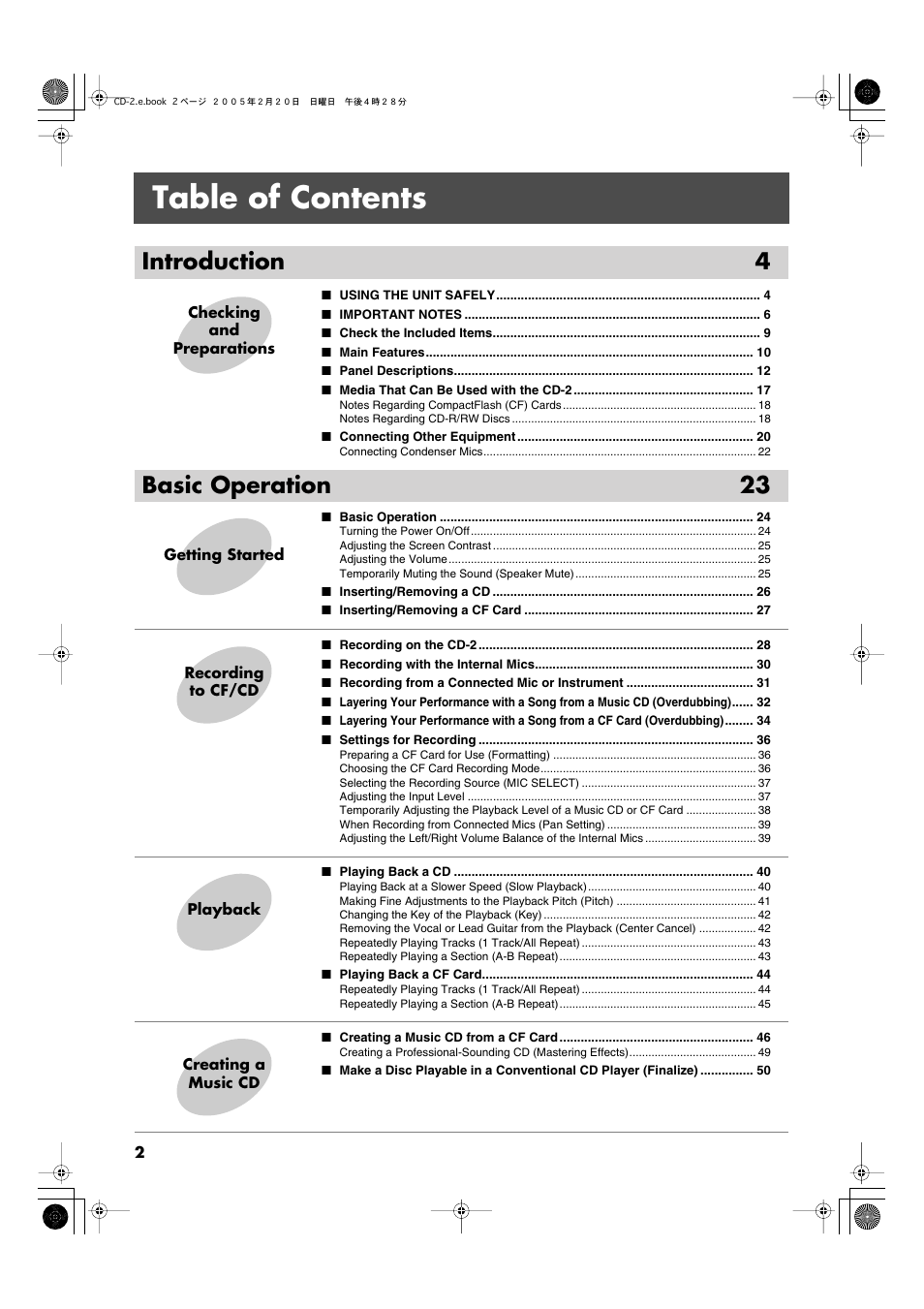 Roland CD-2 User Manual | Page 2 / 99
