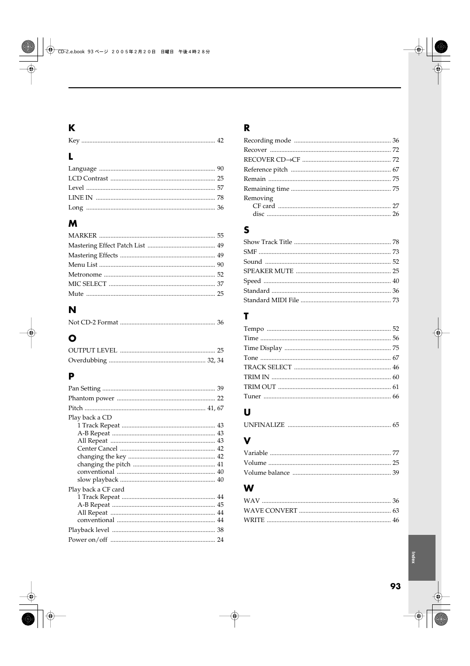 Roland CD-2 User Manual | Page 93 / 99