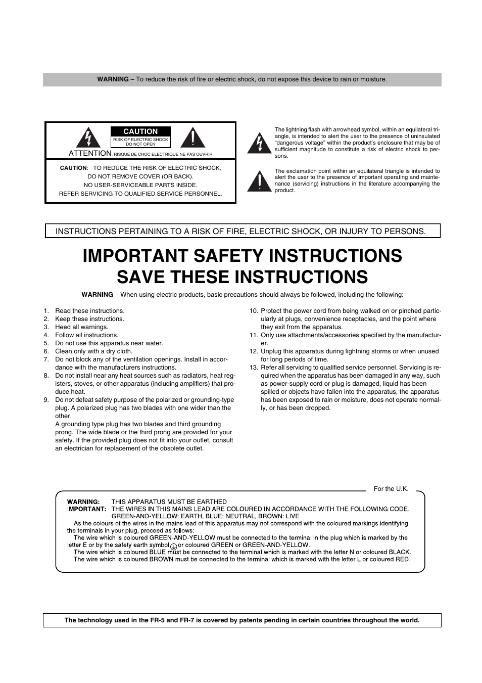 Roland FR-7/FR-5 User Manual | Page 2 / 94