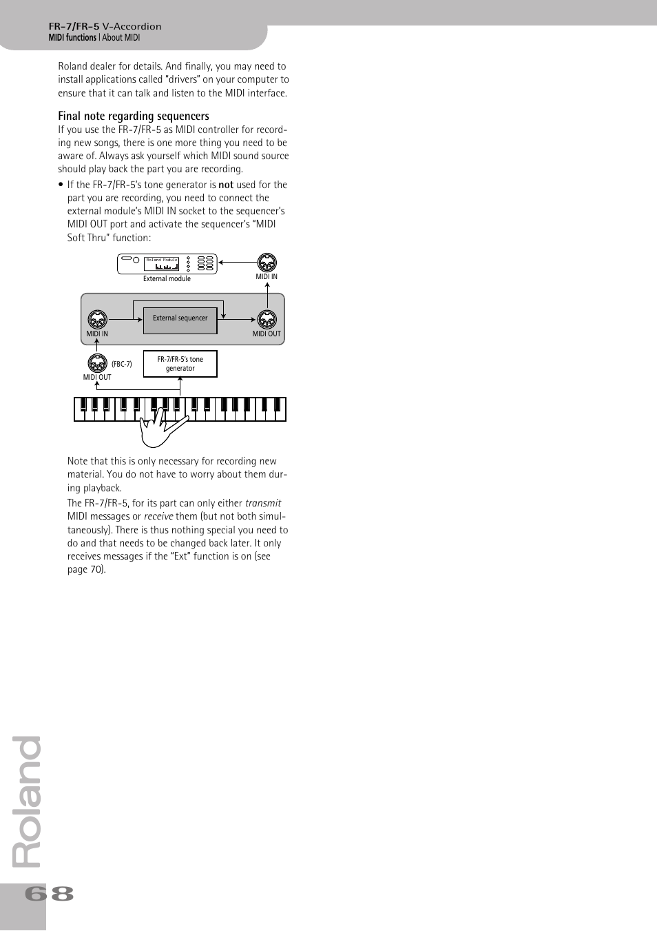 Final note regarding sequencers | Roland FR-7/FR-5 User Manual | Page 68 / 94