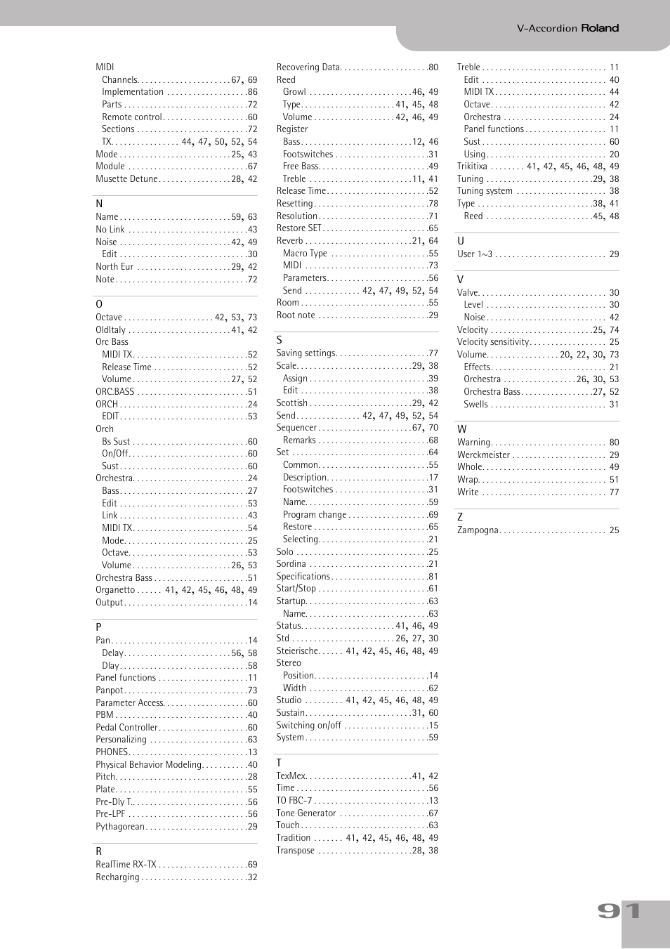 Roland FR-7/FR-5 User Manual | Page 91 / 94