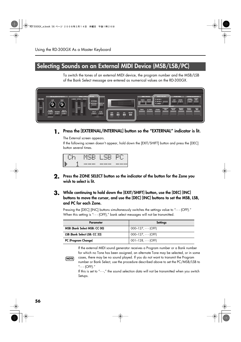 Roland RD-300GX User Manual | Page 56 / 108