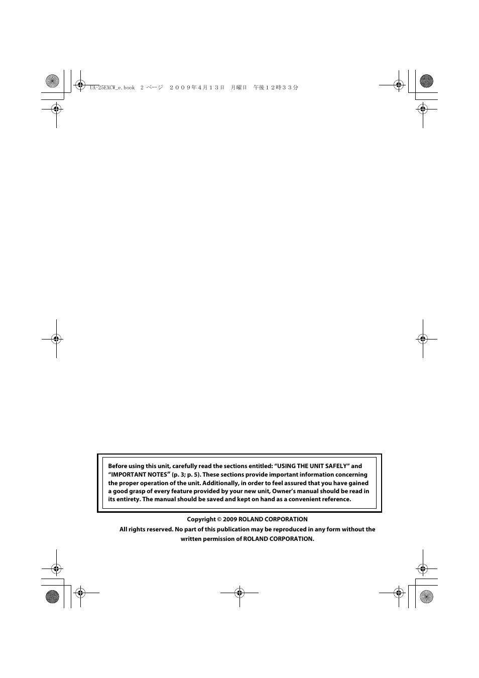 Roland UA-25 EX User Manual | Page 2 / 64