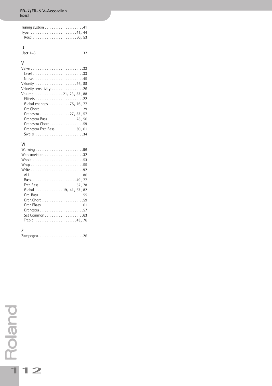 Roland V-ACCORDION FR-5 User Manual | Page 112 / 114