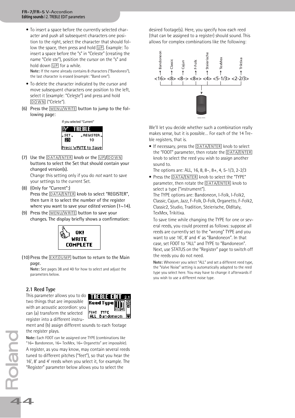 1reed type, P. 44 | Roland V-ACCORDION FR-5 User Manual | Page 44 / 114