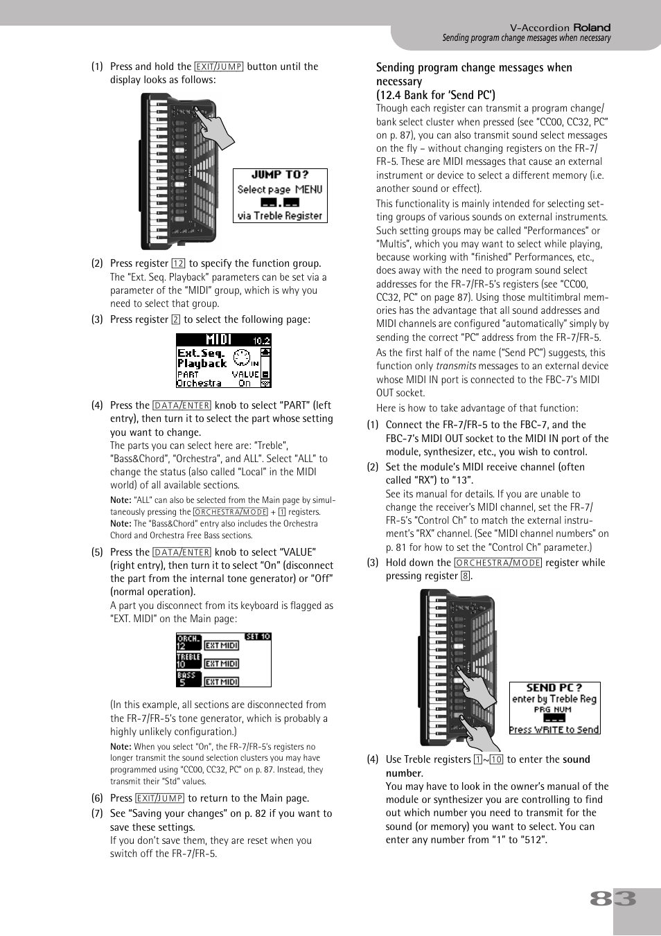 Sending program change messages when necessary, P. 83 | Roland V-ACCORDION FR-5 User Manual | Page 83 / 114