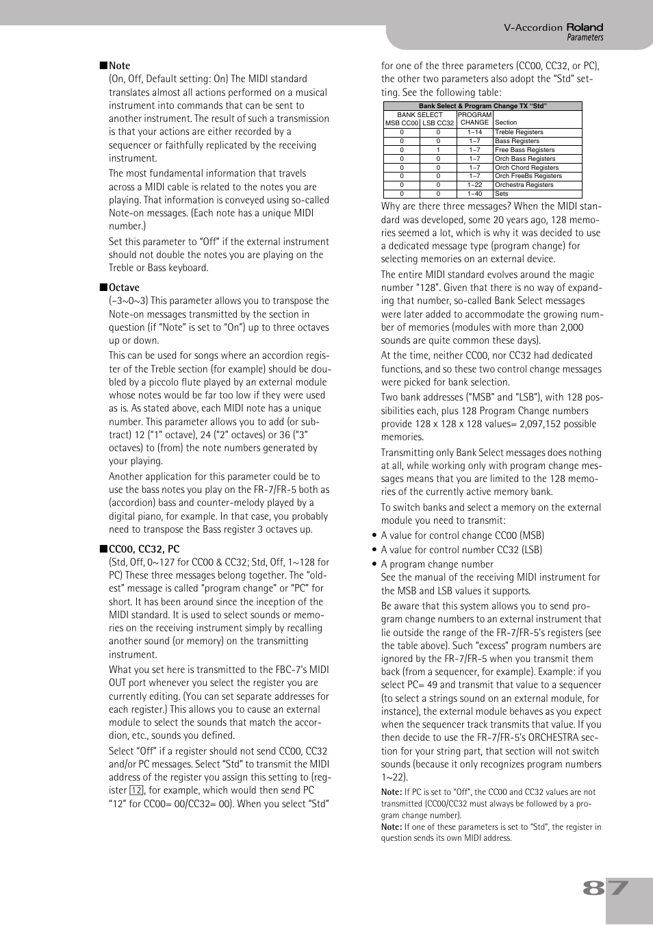 Cc00, cc32, pc” on p. 87. instead, they | Roland V-ACCORDION FR-5 User Manual | Page 87 / 114
