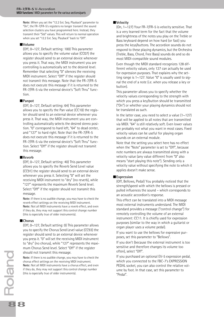 Roland V-ACCORDION FR-5 User Manual | Page 88 / 114