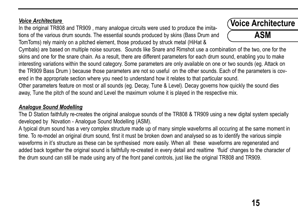 Voice architecture asm 15 | Roland D Station User Manual | Page 17 / 54