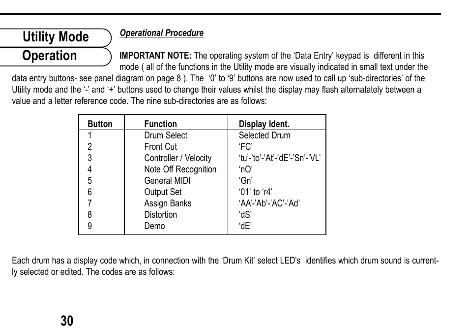Utility mode operation 30 | Roland D Station User Manual | Page 32 / 54