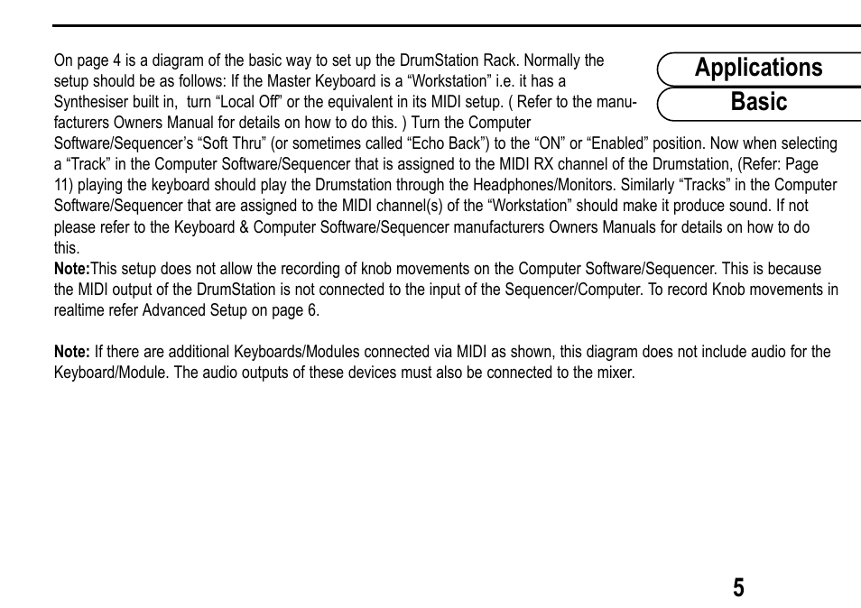 5applications basic | Roland D Station User Manual | Page 7 / 54