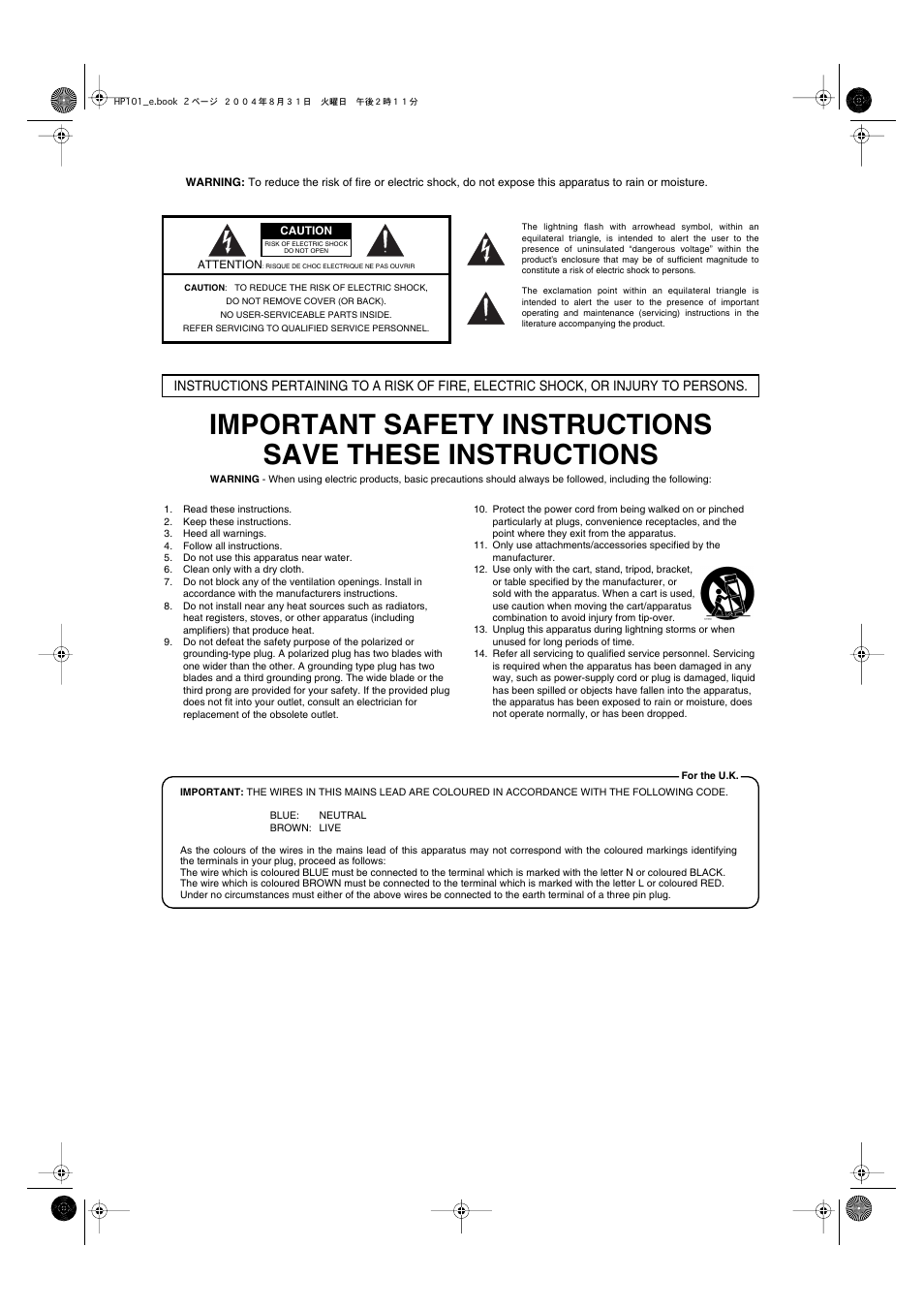 Roland HP101 User Manual | Page 2 / 40