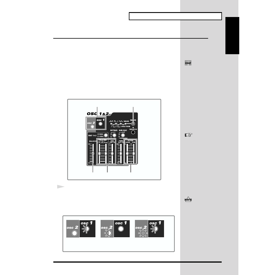 Easy sound editing, Selecting a waveform (oscillator) | Roland SH-32 User Manual | Page 27 / 124