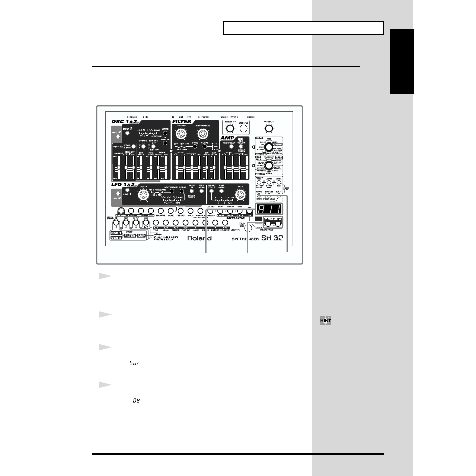 Saving the sound | Roland SH-32 User Manual | Page 35 / 124