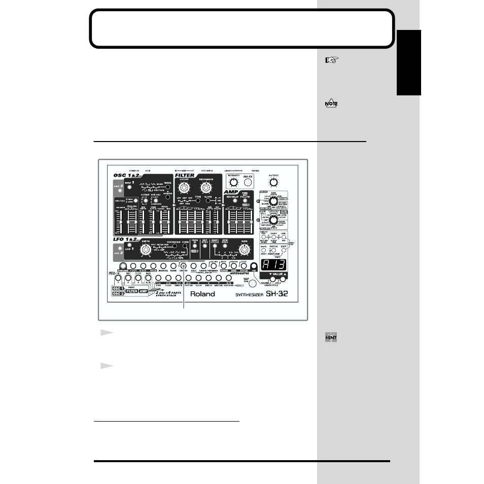 Using the chord memory function | Roland SH-32 User Manual | Page 41 / 124