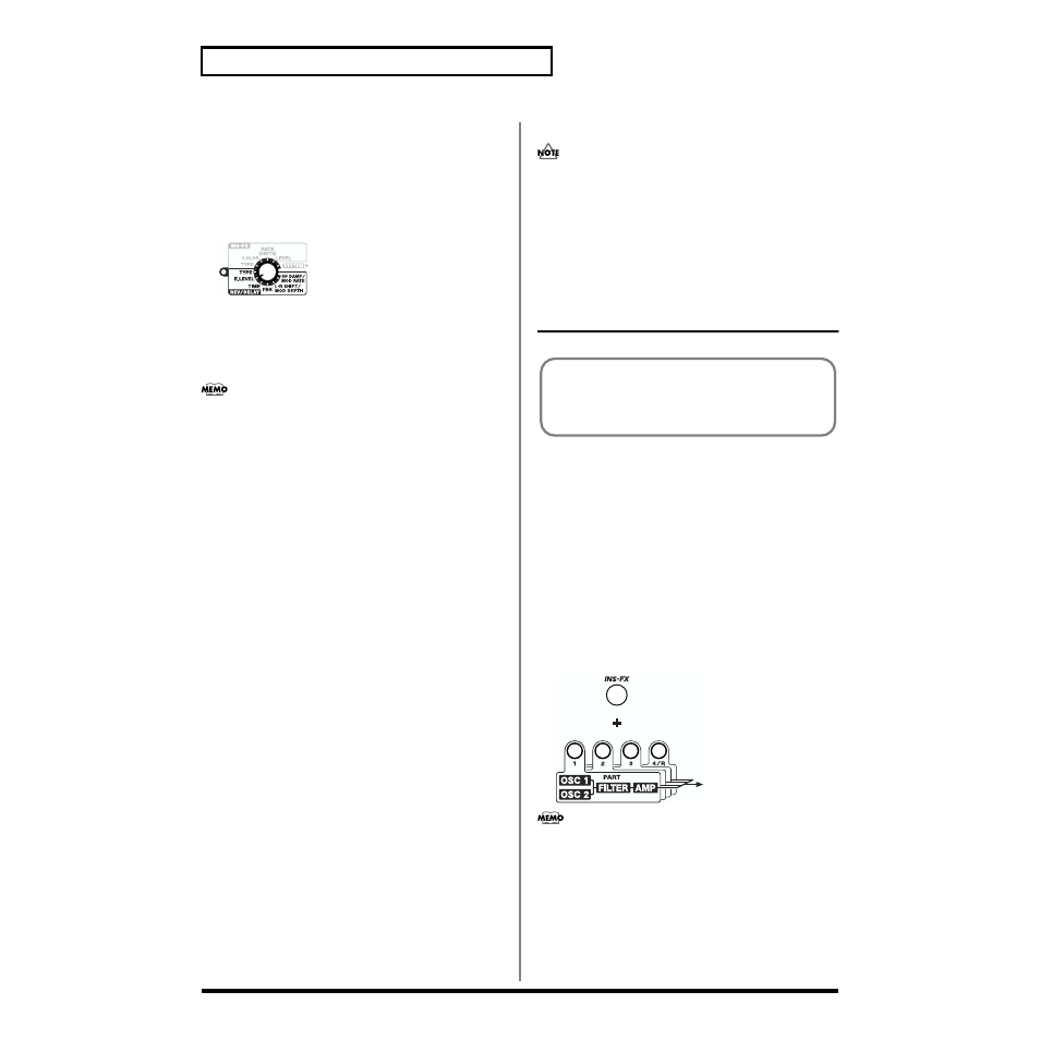 Setting the reverb/delay, Applying effects in performance mode, Strument) (p. 66) | Part assign mode, refer to, Applying effects in performance, Mode, P. 66) | Roland SH-32 User Manual | Page 66 / 124