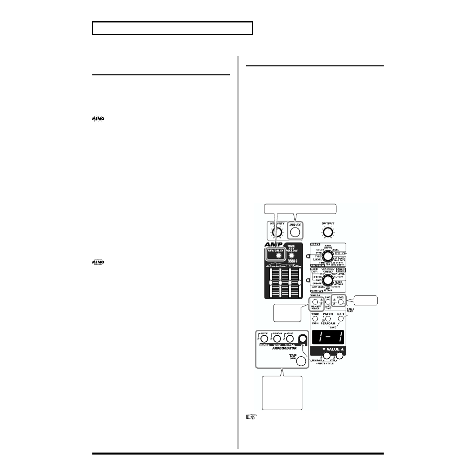 Editing a performance, Settings affecting the overall performance, P. 72, p. 73) | 72 chapter 5. using in performance mode | Roland SH-32 User Manual | Page 72 / 124