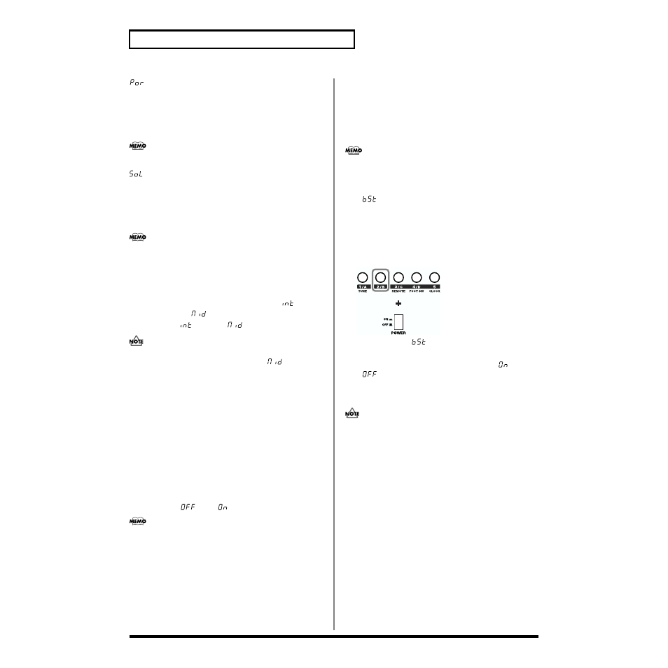 Switching the low boost function on and off, Midi) (p. 92), Internal) (p. 92) | 92 chapter 9. other settings, Using midi out as a thru connector (midi thru) | Roland SH-32 User Manual | Page 92 / 124