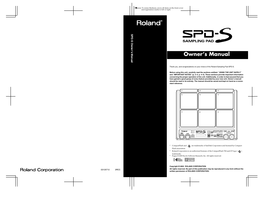 Roland SPD-S User Manual | 144 pages