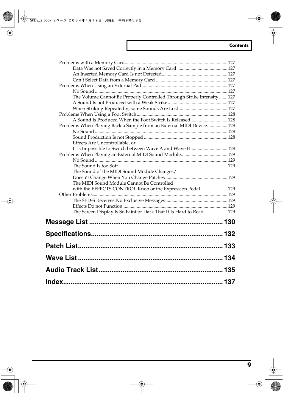 Roland SPD-S User Manual | Page 9 / 144