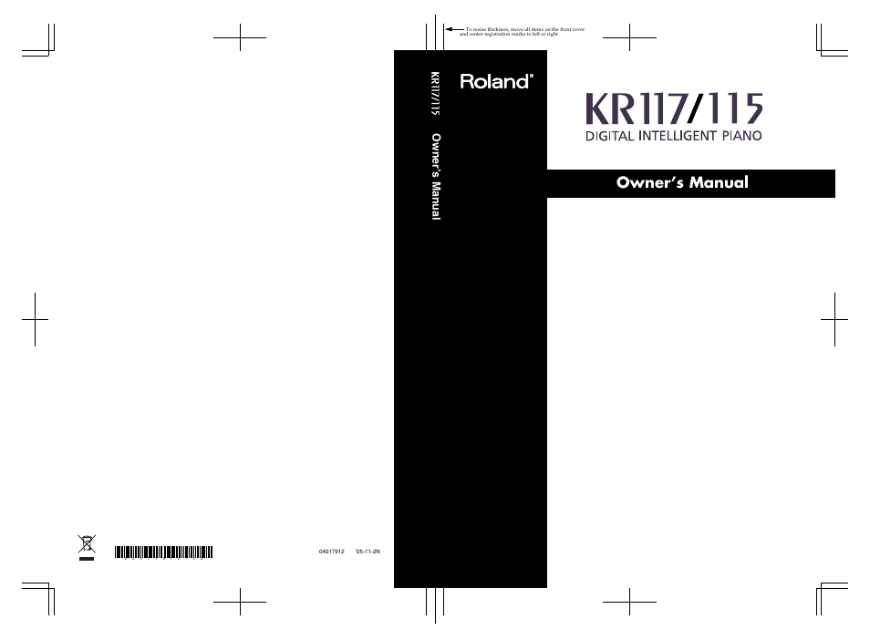 Roland KR117/115 User Manual | 228 pages