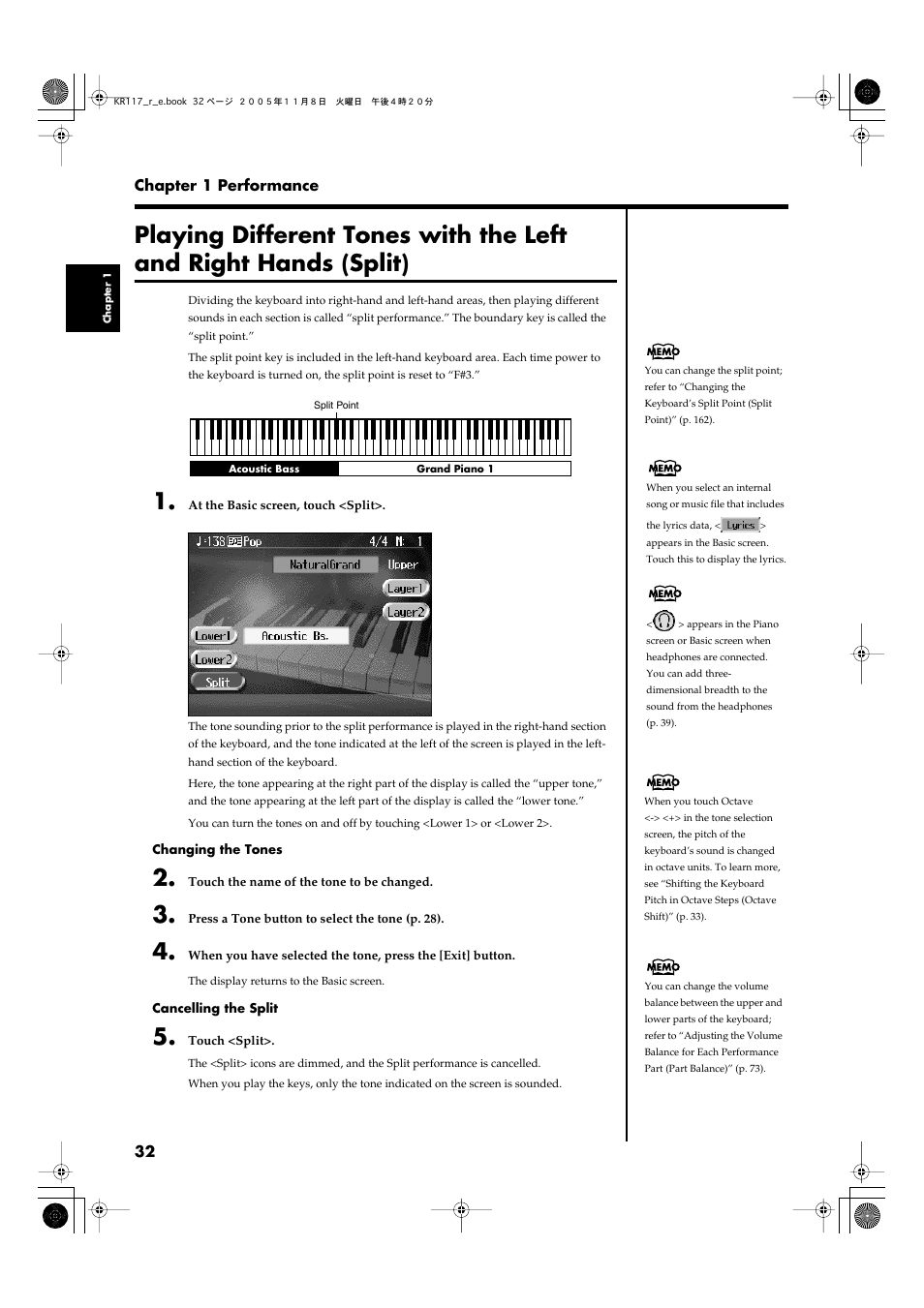 Roland KR117/115 User Manual | Page 32 / 228