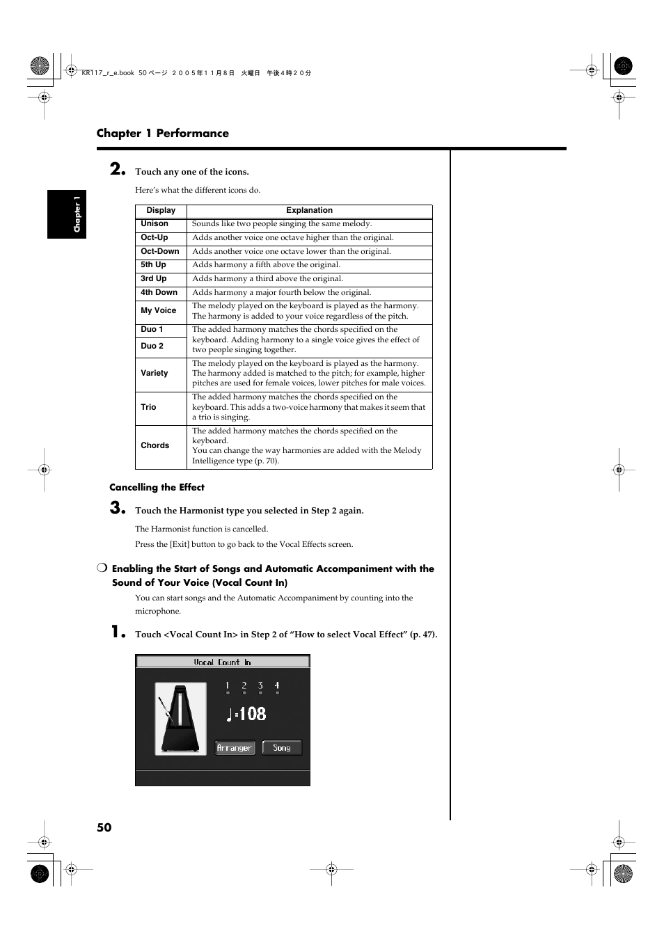 P. 50 | Roland KR117/115 User Manual | Page 50 / 228