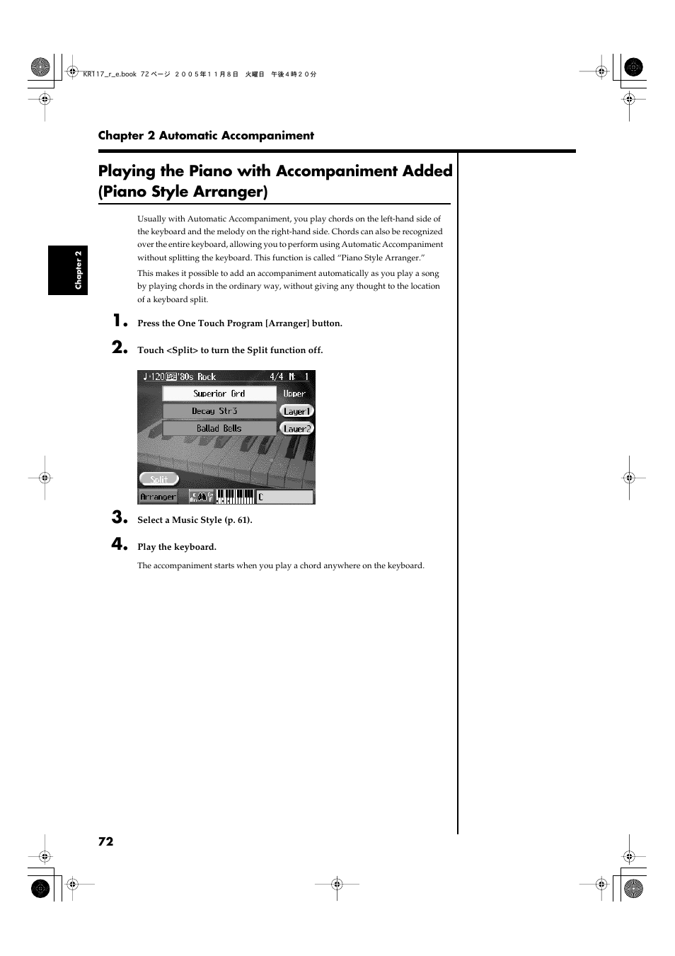 Roland KR117/115 User Manual | Page 72 / 228
