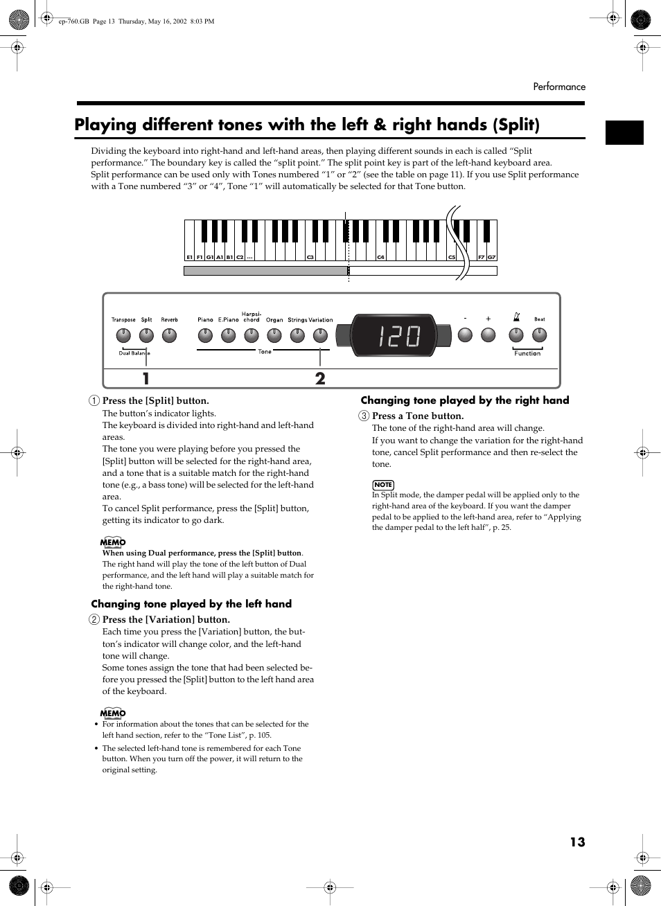 Roland EP-760 User Manual | Page 13 / 34