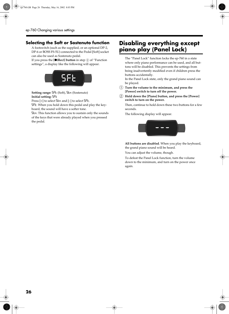 Roland EP-760 User Manual | Page 26 / 34