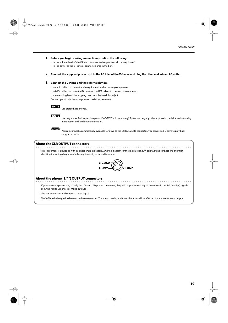 Roland V-Piano User Manual | Page 19 / 116