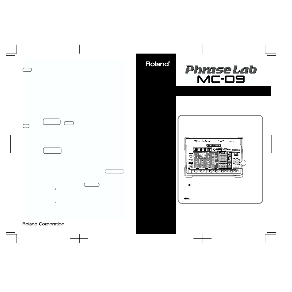 Roland MC-09 User Manual | 88 pages