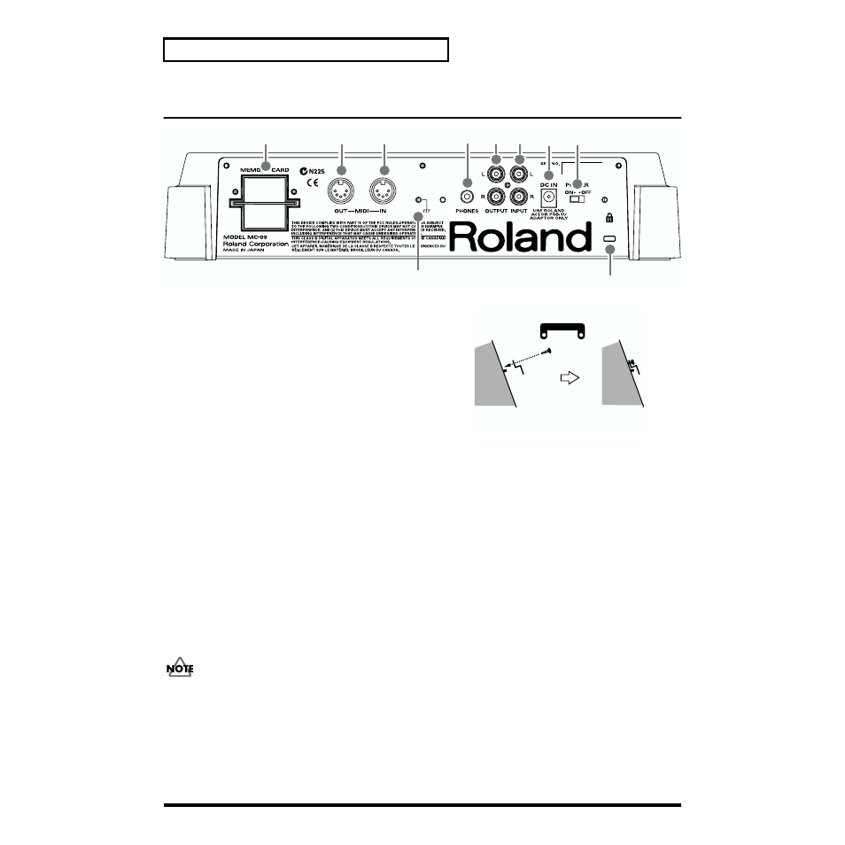 Rear panel | Roland MC-09 User Manual | Page 10 / 88