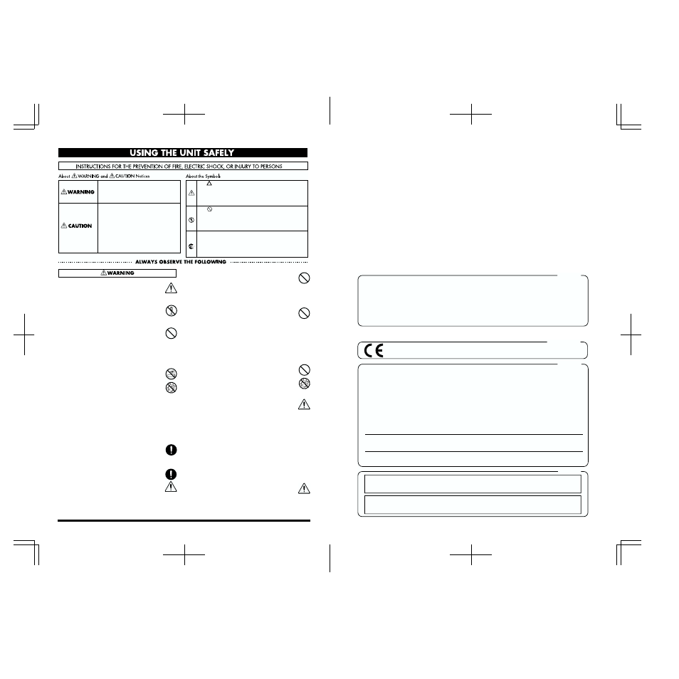 Using the unit safely, Notice avis | Roland MC-09 User Manual | Page 2 / 88