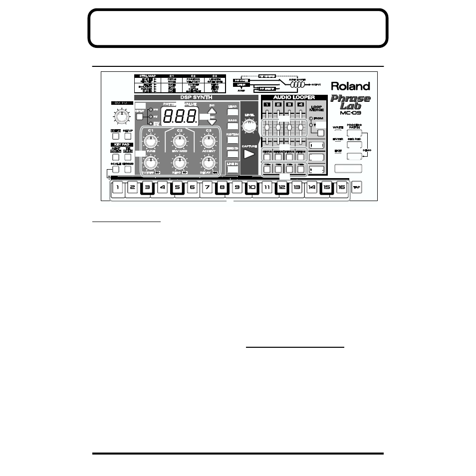 Names of things and what they do, Front panel | Roland MC-09 User Manual | Page 8 / 88