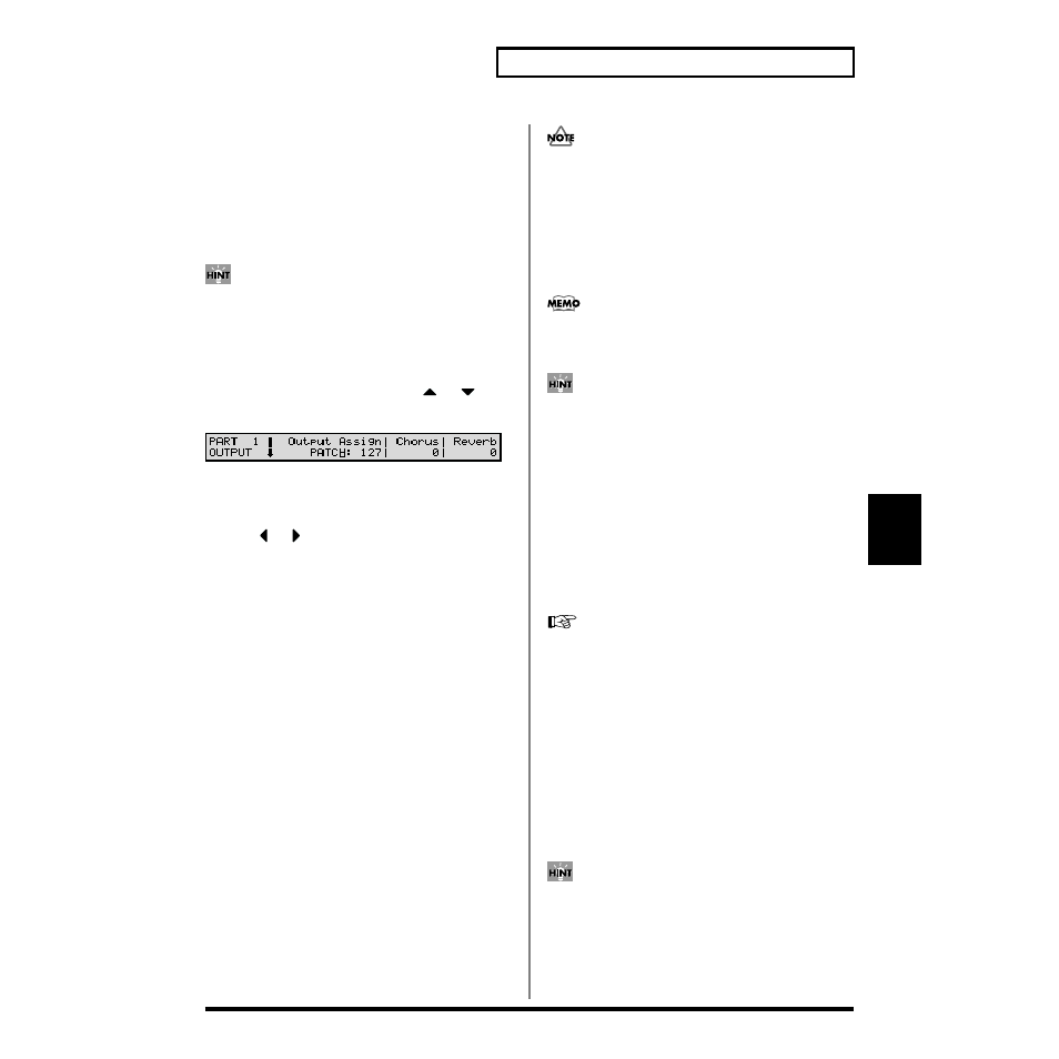 Selecting the way the direct sound is output, P. 113) | Roland XV-88 User Manual | Page 113 / 312