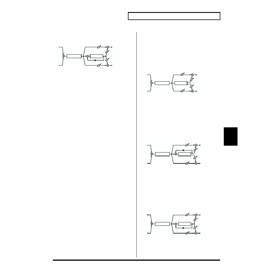 P. 135), 135 chapter 7. adding effects, Overdrive → delay | Distortion → chorus, Distortion → flanger, Distortion → delay | Roland XV-88 User Manual | Page 135 / 312