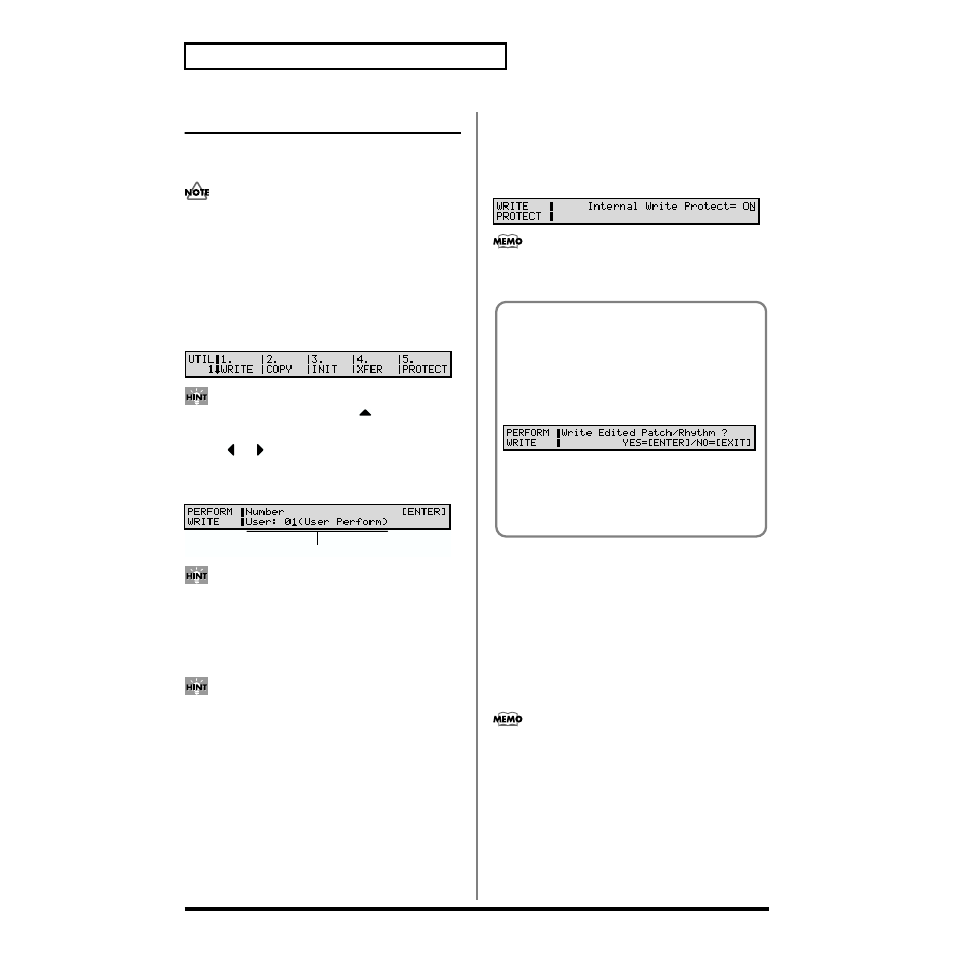 Saving to internal memory, P. 164, p. 181, p. 183, p. 184), Perform the save operation (p. 164) | Operation (p. 164), P. 164) | Roland XV-88 User Manual | Page 164 / 312