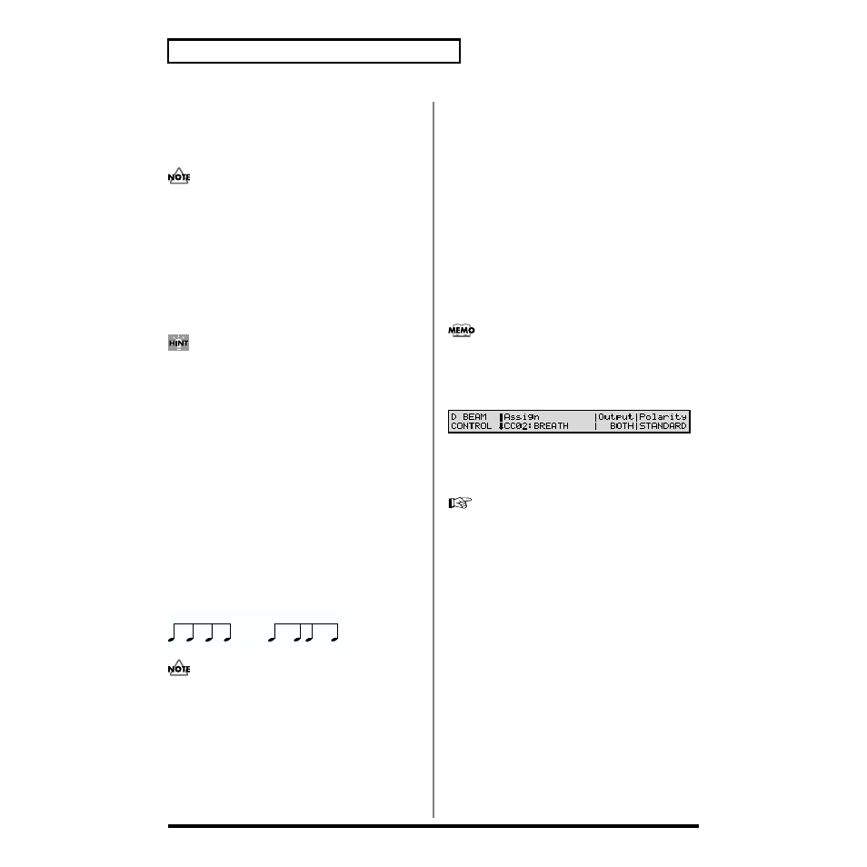 Setting the d beam controller (d beam), Arpeggio) (p. 176), P. 176) | Control) (p. 176), Be controlled, refer to (p. 63, p. 176) | Roland XV-88 User Manual | Page 176 / 312