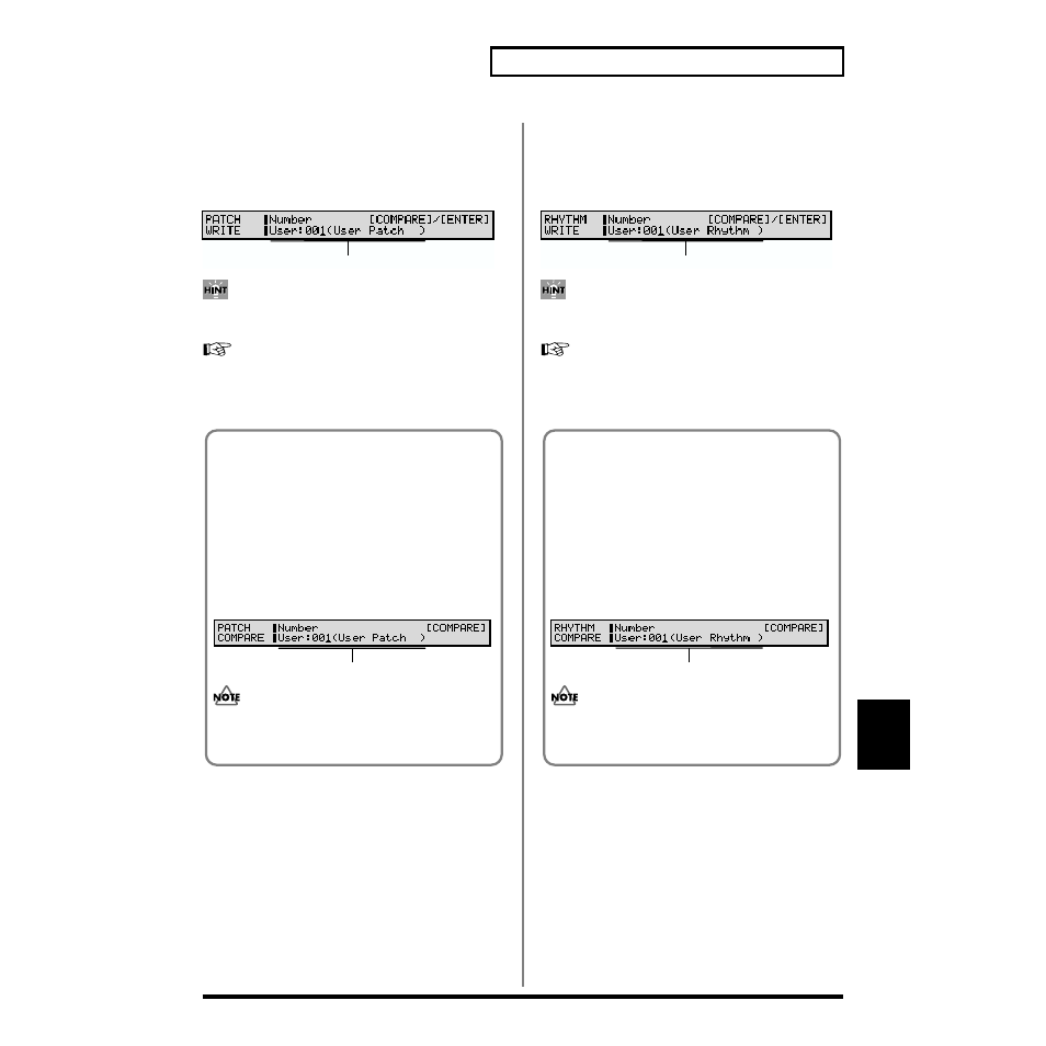 Saving a patch, Saving a rhythm set, Saving a patch saving a rhythm set | Roland XV-88 User Manual | Page 181 / 312